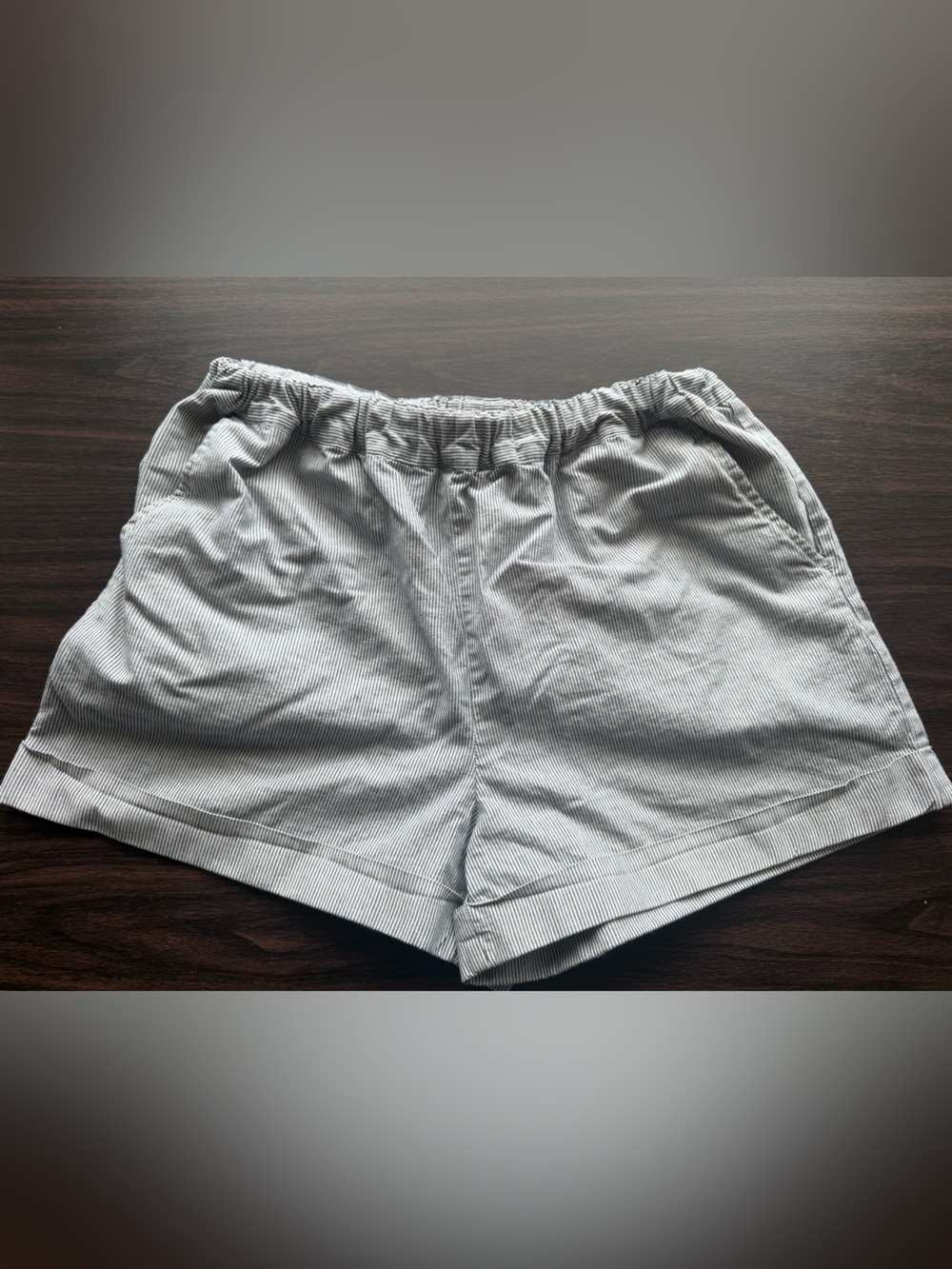 Forever 21 Light Gray Pinstripe Bermuda Shorts